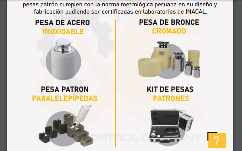 Venta de Pesas Patrón para Calibrar Balanzas